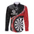 Personalised New Zealand Darts Long Sleeve Button Shirt Koru Tribal Tattoo and Silver Fern Maori Pattern Red Color