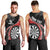 Personalised New Zealand Darts Men Tank Top Koru Tribal Tattoo and Silver Fern Maori Pattern Red Color