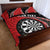 Personalised New Zealand Darts Quilt Bed Set Koru Tribal Tattoo and Silver Fern Maori Pattern Red Color