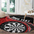 Personalised New Zealand Darts Round Carpet Koru Tribal Tattoo and Silver Fern Maori Pattern Red Color