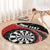 Personalised New Zealand Darts Round Carpet Koru Tribal Tattoo and Silver Fern Maori Pattern Red Color