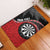 Personalised New Zealand Darts Rubber Doormat Koru Tribal Tattoo and Silver Fern Maori Pattern Red Color