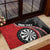 Personalised New Zealand Darts Rubber Doormat Koru Tribal Tattoo and Silver Fern Maori Pattern Red Color