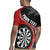 Personalised New Zealand Darts Rugby Jersey Koru Tribal Tattoo and Silver Fern Maori Pattern Red Color