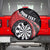 Personalised New Zealand Darts Spare Tire Cover Koru Tribal Tattoo and Silver Fern Maori Pattern Red Color