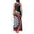 Personalised New Zealand Darts Tank Maxi Dress Koru Tribal Tattoo and Silver Fern Maori Pattern Red Color