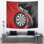 Personalised New Zealand Darts Tapestry Koru Tribal Tattoo and Silver Fern Maori Pattern Red Color