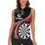 Personalised New Zealand Darts Women Sleeveless Polo Shirt Koru Tribal Tattoo and Silver Fern Maori Pattern Red Color