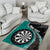 Personalised New Zealand Darts Area Rug Koru Tribal Tattoo and Silver Fern Maori Pattern Teal Color