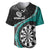 Personalised New Zealand Darts Baseball Jersey Koru Tribal Tattoo and Silver Fern Maori Pattern Teal Color