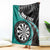 Personalised New Zealand Darts Blanket Koru Tribal Tattoo and Silver Fern Maori Pattern Teal Color