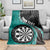 Personalised New Zealand Darts Blanket Koru Tribal Tattoo and Silver Fern Maori Pattern Teal Color