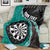 Personalised New Zealand Darts Blanket Koru Tribal Tattoo and Silver Fern Maori Pattern Teal Color