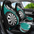 Personalised New Zealand Darts Car Seat Cover Koru Tribal Tattoo and Silver Fern Maori Pattern Teal Color