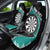 Personalised New Zealand Darts Car Seat Cover Koru Tribal Tattoo and Silver Fern Maori Pattern Teal Color