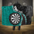 Personalised New Zealand Darts Hooded Blanket Koru Tribal Tattoo and Silver Fern Maori Pattern Teal Color