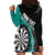 Personalised New Zealand Darts Hoodie Dress Koru Tribal Tattoo and Silver Fern Maori Pattern Teal Color