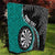 Personalised New Zealand Darts Quilt Koru Tribal Tattoo and Silver Fern Maori Pattern Teal Color