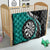 Personalised New Zealand Darts Quilt Koru Tribal Tattoo and Silver Fern Maori Pattern Teal Color