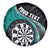 Personalised New Zealand Darts Spare Tire Cover Koru Tribal Tattoo and Silver Fern Maori Pattern Teal Color