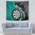 Personalised New Zealand Darts Tapestry Koru Tribal Tattoo and Silver Fern Maori Pattern Teal Color