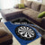 Personalised New Zealand Darts Area Rug Koru Tribal Tattoo and Silver Fern Maori Pattern Blue Color