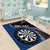 Personalised New Zealand Darts Area Rug Koru Tribal Tattoo and Silver Fern Maori Pattern Blue Color