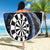 Personalised New Zealand Darts Beach Blanket Koru Tribal Tattoo and Silver Fern Maori Pattern Blue Color