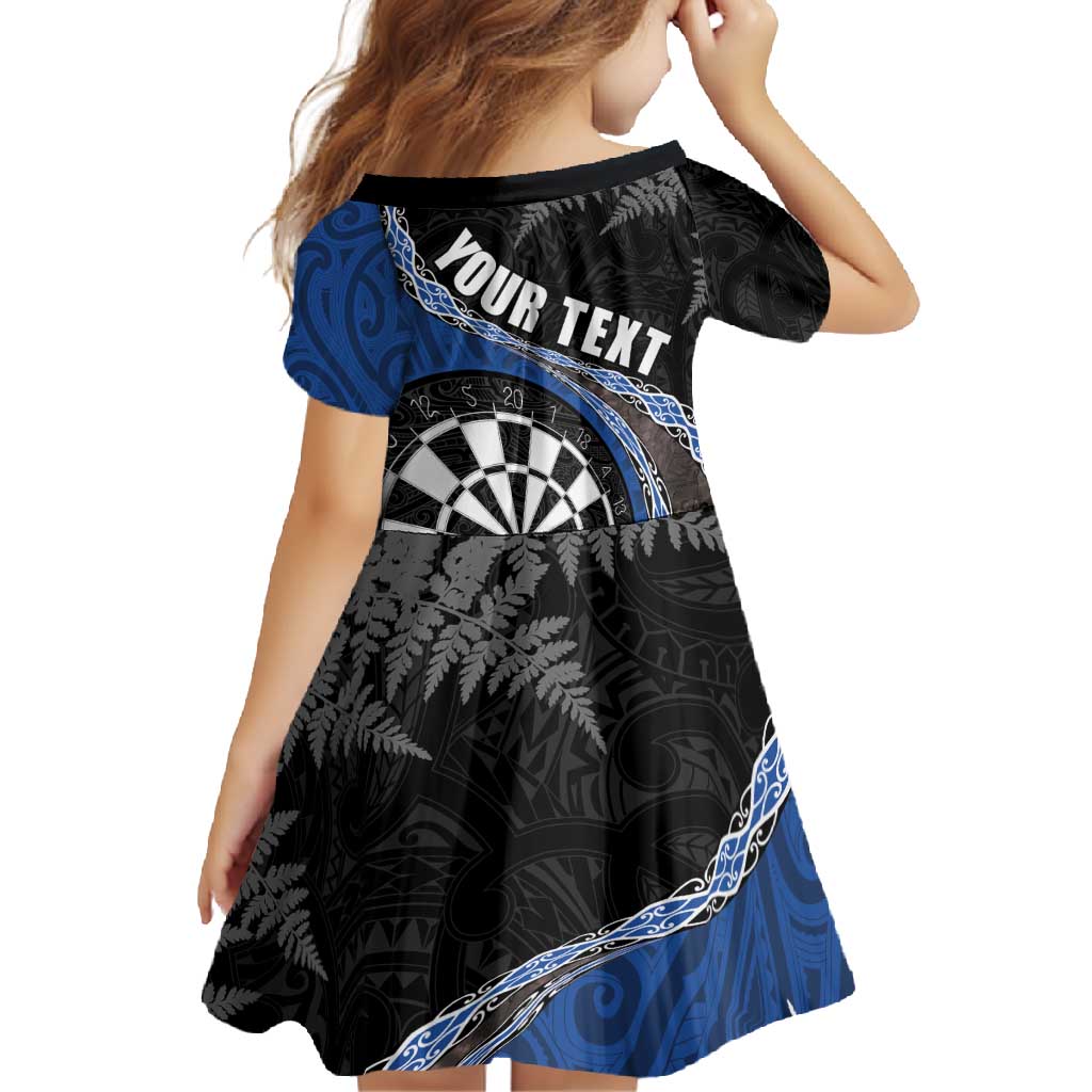 Personalised New Zealand Darts Family Matching Mermaid Dress and Hawaiian Shirt Koru Tribal Tattoo and Silver Fern Maori Pattern Blue Color LT03 - Polynesian Pride