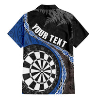 Personalised New Zealand Darts Family Matching Mermaid Dress and Hawaiian Shirt Koru Tribal Tattoo and Silver Fern Maori Pattern Blue Color LT03 - Polynesian Pride