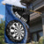 Personalised New Zealand Darts Garden Flag Koru Tribal Tattoo and Silver Fern Maori Pattern Blue Color