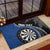 Personalised New Zealand Darts Rubber Doormat Koru Tribal Tattoo and Silver Fern Maori Pattern Blue Color