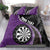 Personalised New Zealand Darts Bedding Set Koru Tribal Tattoo and Silver Fern Maori Pattern Purple Color