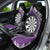 Personalised New Zealand Darts Car Seat Cover Koru Tribal Tattoo and Silver Fern Maori Pattern Purple Color