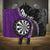 Personalised New Zealand Darts Hooded Blanket Koru Tribal Tattoo and Silver Fern Maori Pattern Purple Color