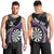 Personalised New Zealand Darts Men Tank Top Koru Tribal Tattoo and Silver Fern Maori Pattern Purple Color