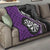 Personalised New Zealand Darts Quilt Koru Tribal Tattoo and Silver Fern Maori Pattern Purple Color