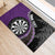 Personalised New Zealand Darts Rubber Doormat Koru Tribal Tattoo and Silver Fern Maori Pattern Purple Color