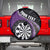 Personalised New Zealand Darts Spare Tire Cover Koru Tribal Tattoo and Silver Fern Maori Pattern Purple Color