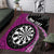 Personalised New Zealand Darts Area Rug Koru Tribal Tattoo and Silver Fern Maori Pattern Pink Color