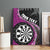 Personalised New Zealand Darts Canvas Wall Art Koru Tribal Tattoo and Silver Fern Maori Pattern Pink Color