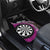 Personalised New Zealand Darts Car Mats Koru Tribal Tattoo and Silver Fern Maori Pattern Pink Color