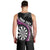 Personalised New Zealand Darts Men Tank Top Koru Tribal Tattoo and Silver Fern Maori Pattern Pink Color