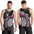 Personalised New Zealand Darts Men Tank Top Koru Tribal Tattoo and Silver Fern Maori Pattern Pink Color