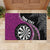 Personalised New Zealand Darts Rubber Doormat Koru Tribal Tattoo and Silver Fern Maori Pattern Pink Color