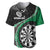 Personalised New Zealand Darts Baseball Jersey Koru Tribal Tattoo and Silver Fern Maori Pattern Green Color