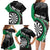 Personalised New Zealand Darts Family Matching Long Sleeve Bodycon Dress and Hawaiian Shirt Koru Tribal Tattoo and Silver Fern Maori Pattern Green Color