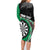 Personalised New Zealand Darts Family Matching Long Sleeve Bodycon Dress and Hawaiian Shirt Koru Tribal Tattoo and Silver Fern Maori Pattern Green Color