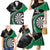 Personalised New Zealand Darts Family Matching Mermaid Dress and Hawaiian Shirt Koru Tribal Tattoo and Silver Fern Maori Pattern Green Color