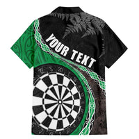 Personalised New Zealand Darts Family Matching Mermaid Dress and Hawaiian Shirt Koru Tribal Tattoo and Silver Fern Maori Pattern Green Color LT03 - Polynesian Pride
